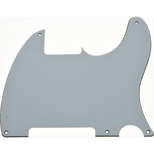 5 Hole TL Style Blank Pickguard Scratch Plate No Pickup Hole White 3 Ply