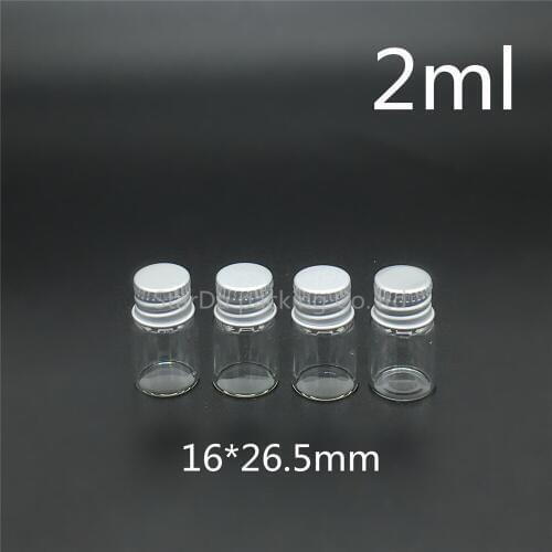 6PCS Promotion High Quality 2ml Mini Clear Glass Bottle Empty Protable Sample Vial Refillable Essential Oil Jar
