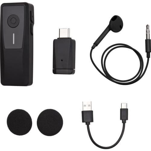 2.4G Mini Clip-on Wireless Microphone System Plug&Play 50m Transmitter Receiver Earphone for Type-C Smartphones Live Streaming