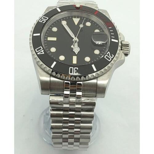 904L stainless steel bracelet watch mens mechanical clock casual waterproof mens watch black bezel MH35 case dial gold