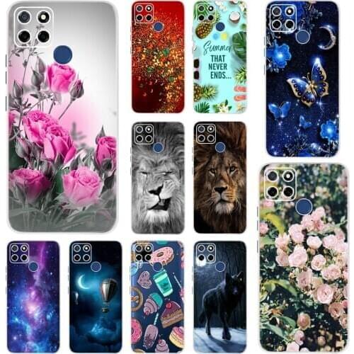 For Realme C12 C15 C11 Case Cute Cat Cartoon Soft Silicone TPU Back Cover For Realme C12 Phone Cases Realme C15 Cover Bumper