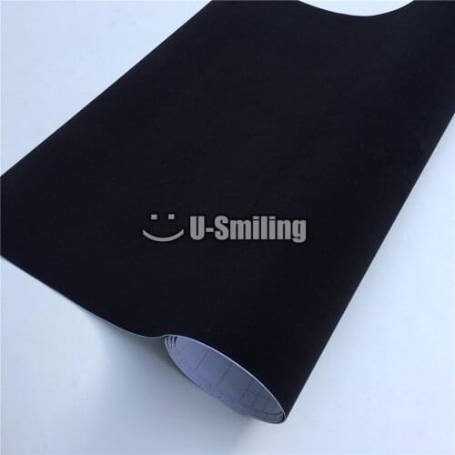 Black Velvet Vinyl Car Wrap Film Suede Wrapping Sticker Bubble Free For Car Interior Decal Console Computer Skin