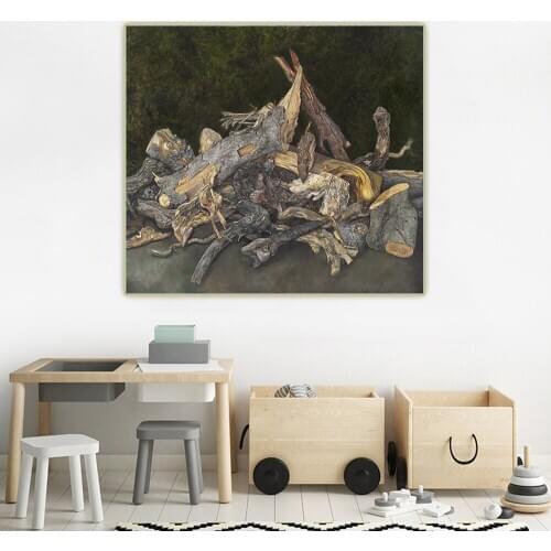 Citon Andrew Wyeth《Pile of firewood》Canvas Oil Painting Artwork Poster Picture Wall Decor Background Home indoor Decoration