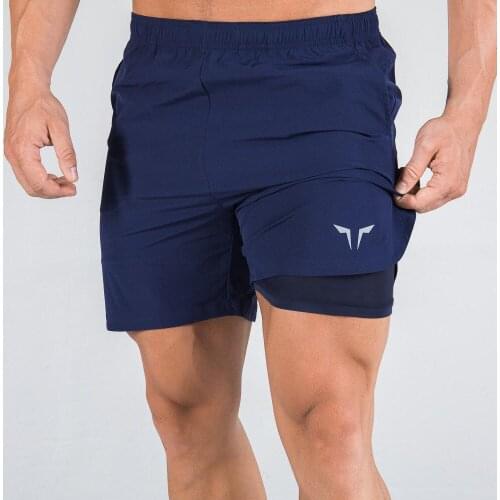 Summer 2021 Running Shorts Men 2 In 1 Sports Jogging Fitness Shorts Mens Gym Training Quick-drying Sports Shorts Male short