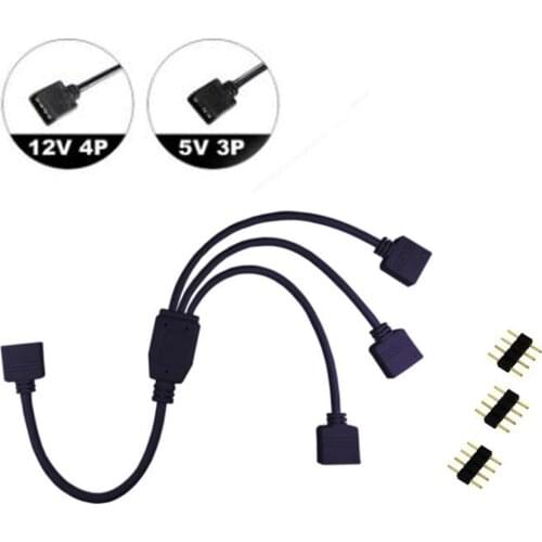 Motherboard AURA RGB Splitter 12V / 5V Header, Addressable D-RGB SYNC Hub, Transfer Extension Cable For ASUS GIGABYTE MSI