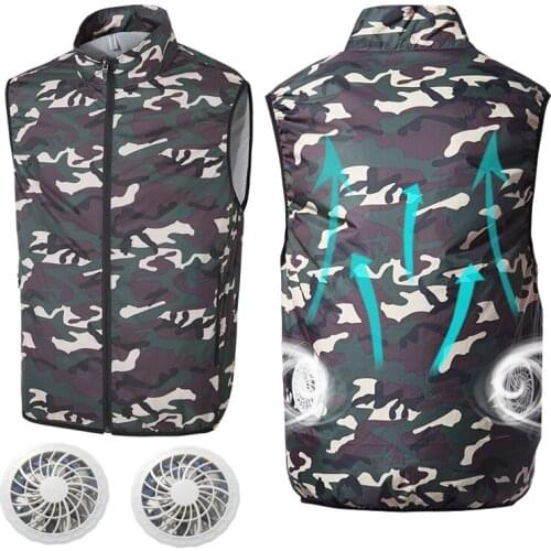 Male USB Fan Cooling Hiking Vest Fishing Cycling Vest Air Conditioning Work Outdoors Quick Cooling Vest Summer Cooling Men Women