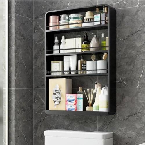 Toilet Shelf Above The Toilet Wall-mounted Vanity Vanity Cosmetic Storage Cabinet Shelf Bathroom Free Punch