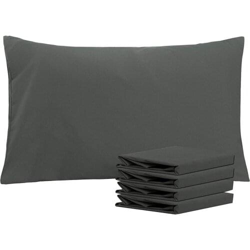 Queen Pillowcases Set of 4 Dark Grey Pillow Cases Queen Size 4 Pack Brushed Microfiber Pillow Case Covers with Envelop Closure