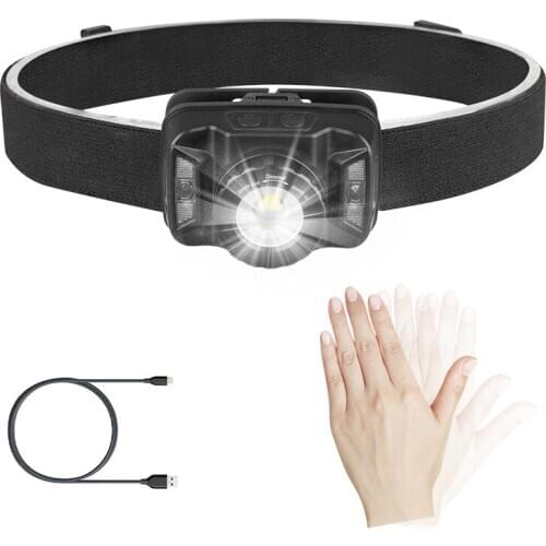 New USB rechargeable induction headlamp zoom strong light super bright headset small night fishing outdoor flashlight