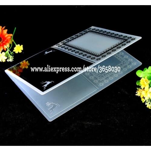 A4 Size Christmas Deer Frame Plastic Embossing Folder For Scrapbook DIY Album Card Tool Plastic Template 29.7x21cm 8070505