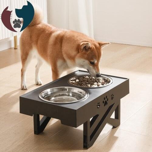 Dogs Double Non-Slip Bowl Adjustable Heights Pet Cat Food Feeding Dish Bowls Small Medium Big Dogs Water Feeder Removable Bowl