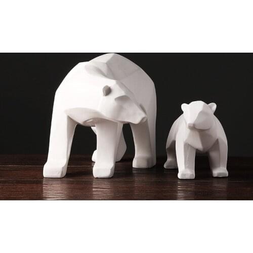 MODERN FASHION POLAR BEAR SCULPTURE DIMENSIONAL RESIN ARCTIC LOVELY ANIMAL STATUE MASCOT DECOR ART CRAFT ADORNMENT ORNAMENT