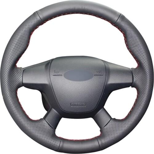 Hand-stitched Black Artificial Leather Car Steering Wheel Cover for Ford Focus 3 2012-2014 KUGA Escape 2013-2016 C-MAX 2011-2018