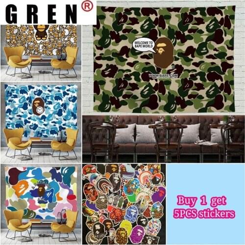 GREN Tapestry Camouflage Wall Rugs Wall Hanging Fabric Mural Background Cloth Towel Beach Fabric Blanket Dorm Living Home Decor