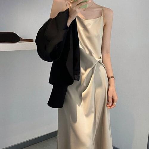 Womens Dresses FashionTunics Bodycon Bandage Slip Sleeveless Robe Vintage Sexy Midi Summer Light Dress Elegant Solid color Sexy