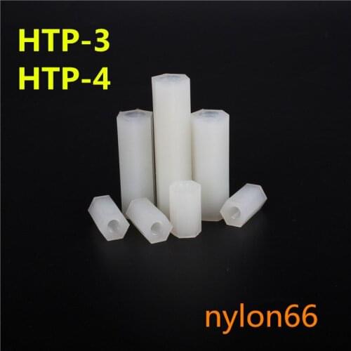 100Pcs M3 M4 Hex Nylon Standoff Spacer Column Flat Head Double Pass Nylon Plastic Spacing Nuts