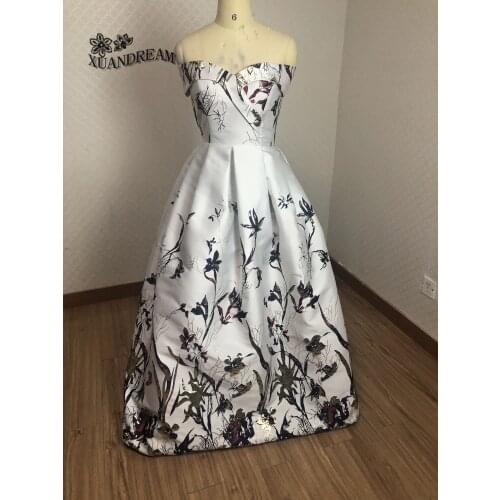 2019 Specail occasion print robe de soirée courte vestidos ever pretty vestido de gala longo former long prom dresses XD-64