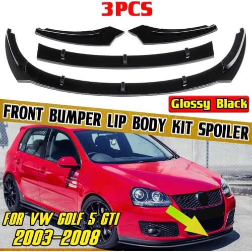 3PCS Car Front Bumper Lip Spoiler Body Kit Splitter Diffuser For Volkswagen For VW Golf MK5 GTI 2003-2008 Bumper Lip Deflector