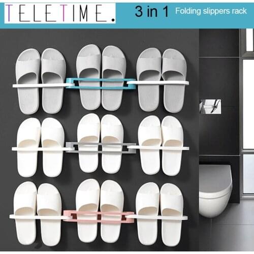 3 In 1 Folding Wall Mounted Shoes Shelf Sports Shoes Rack Slippers Shoe Cabinet Organizer Home Space Saving Shoes Storage Rack