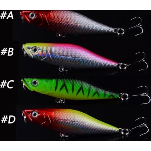 4PC Minnow Fishing Lures 7cm 6.7g Popper Bait Hard Artificial Bait Topwater Crankbait t Wobblers pike perch Fishing Tackle Pesca