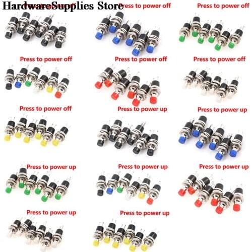 6pcs PBS-110 7MM Momentary Push Button Switch Press The Reset Switch On Off Push Button Micro SwitchNormally Open NO