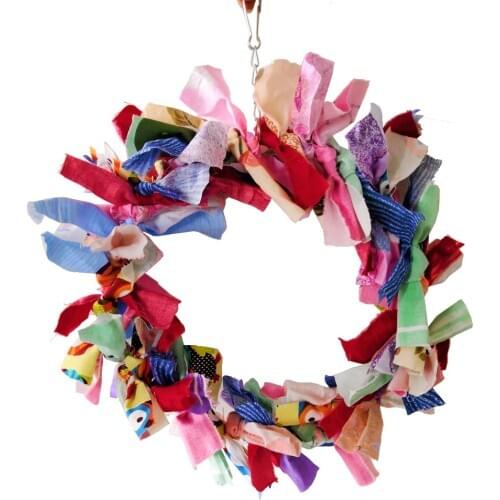 Large Fabric Ring Bird Biting Toy Parrot Swing Parrot Toy