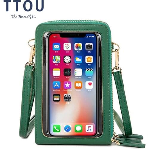 Brand Design Cellphone Wallet for Women Small Shoulder Bag Touch Creen Phone Pocket Mini Leather Crossbody Hand Bags Lady Purse