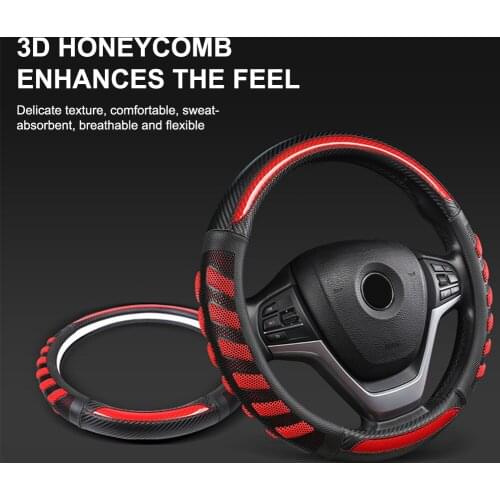 15" Steering Wheel Cover Non-Slip Honeycomb Breathable 38cm Universal Car Covers Car Styling Interior Decoration Car Accessories