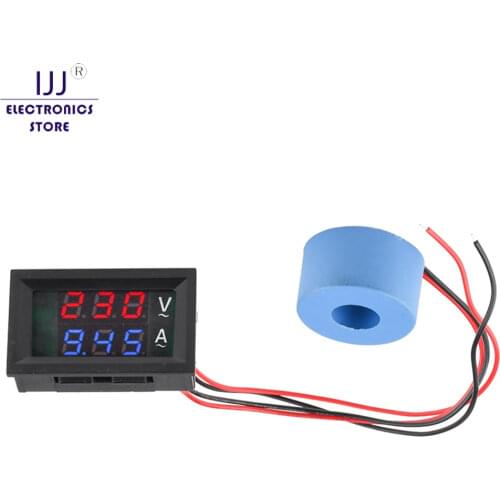 AC50-600V 220V Digital Voltmeter Ammeter Dual Display Voltage Current Meter Detector Meter Amperimetro LED Electrical Instrument