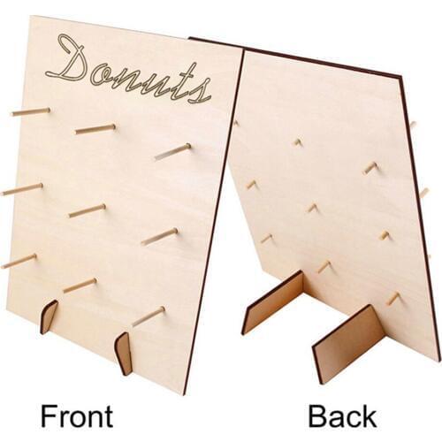 Wooden Donut Wall Stand Candy Sweet Cart For Birthday Wedding Party Decor Donut Frame Holiday Party Fun Decoration