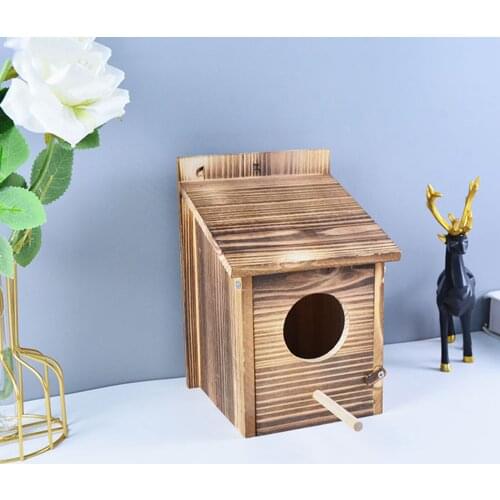 Wood Outdoor Garden Bird House Wall / Tree Mounted Bird Sleeping Nesting Hatching Hut Box