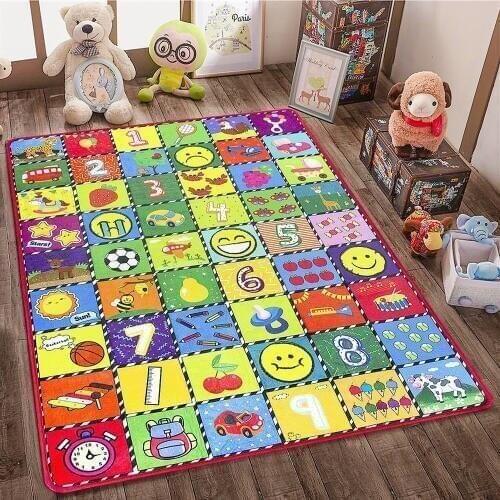 Teytoy Kids Play Mat, Baby Area Rugs for Room Decor, Family Beach Carpet Outdoor Indoor Educational Gift 3.4' x 5