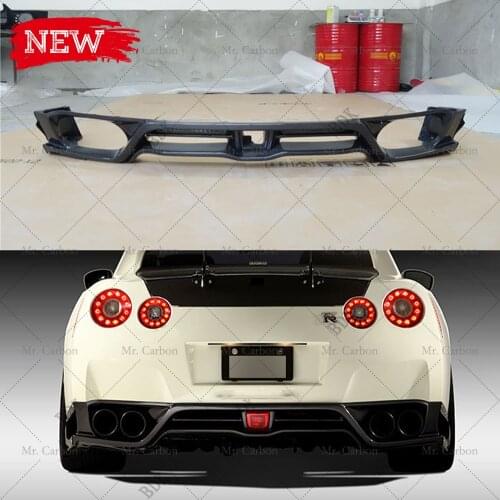 FOR R35 GTR MY17 VARIS STYLE CARBON FIBER GLASS DIFFUSER TRIM BODY KIT FOR GT-R R35 2017 FRP REAR BUMPER LIP SPLITTER RACING