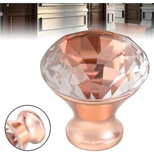 Diamond Shape Crystal Glass Door Knobs Drawer Cabinet Furniture Handle With Screw Knob Decor For Cabinet Furniture