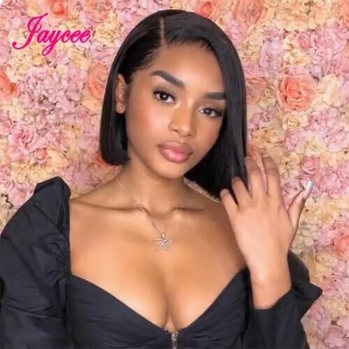 Jaycee 4x4 13x4 Short Bob Wigs Straight Lace Closure Human Hair Wigs For Women Pre Plucked Hairline With Baby Hair 150% Density