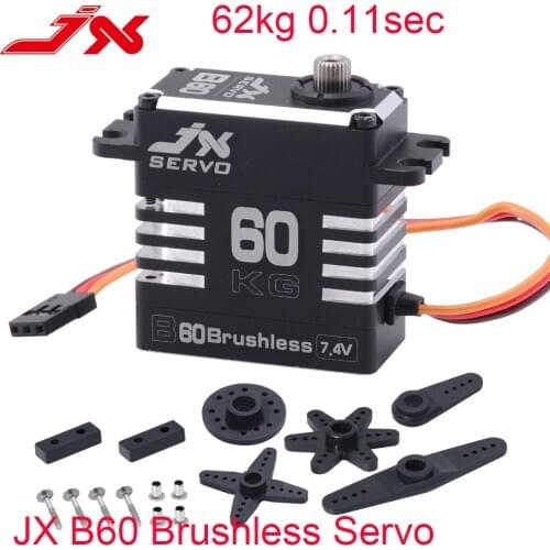 JX B60 60KG Brushless Servo 8.4V 0.11sec Steel Gear 180 degree Aluminum for RC model car truck helicopter Robot SAVOX SB2290SG