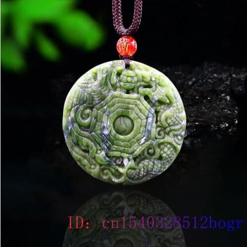 Jade Dragon Phoenix Pendant Carved Amulet Accessories Women Charm Jewelry Fashion Gifts Gemstone Necklace Natural Chinese