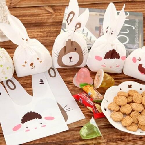 Cute Cookies Bags Candy Biscuit Packaging Bag Birthday Wedding Favors Candy Gift Bags Easter Party Decoration Suppli 10pcs/lot