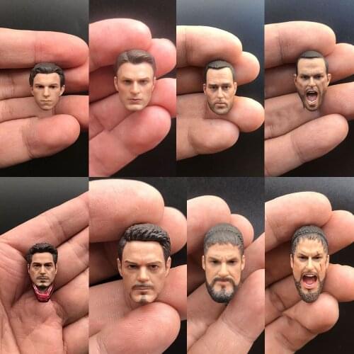 In Stock 1/12 Male Figure Tony Stark Robert De Niro Vikings Spartan 300 Head Sculpt Carved Model for 6'' Action Figure Body