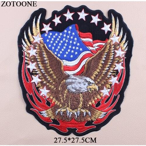 ZOTOONE Us Flag Patch Embroidered Badge Patches Military Tactical Clothing Badges Iron On Big Punk Eagle Patches For Clothes