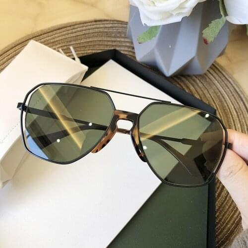 2021 New Fashion Luxury Brand Sunglasses For Women Vintage Alloy Hollow Aviation Sun Glasses Men Metal Pilot Oval Eyewear Big