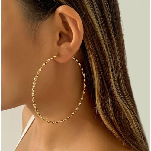 New Fashion Oversized Big Hoop Earrings For Women Basketball Brincos Large Thick Round Circle Earrings Hoops Punk Jewelry