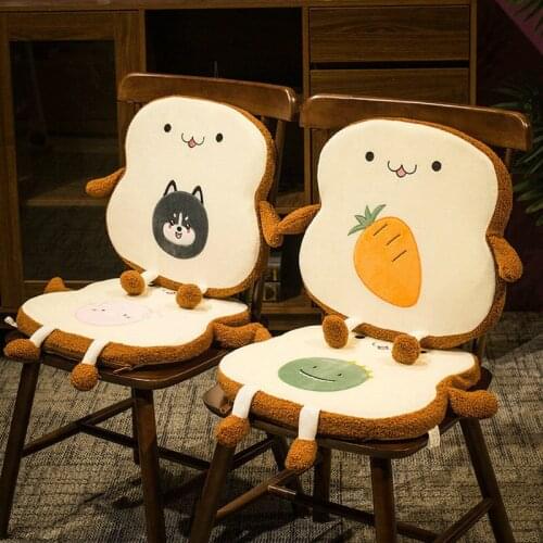 40cm 4 Styles Bread Plush Toys Stuffed Pillow Fruit Animal Toast Sofa Chair Seat Waist Cushion Girlfriend Gifts Husky Cactus