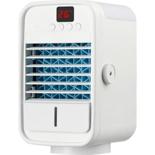 Portable Desktop Cooling Fan Air Conditioning Personal Space Cooler Misting Spray 120° Shaking Head