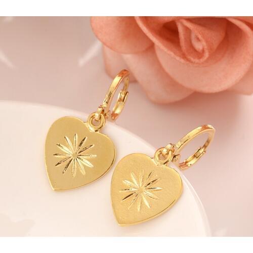Cute Baby Girls Romantic Earrings Jewelry Gold kids Earrings Wedding New Africa love heart Earring for Women gift dropshipping