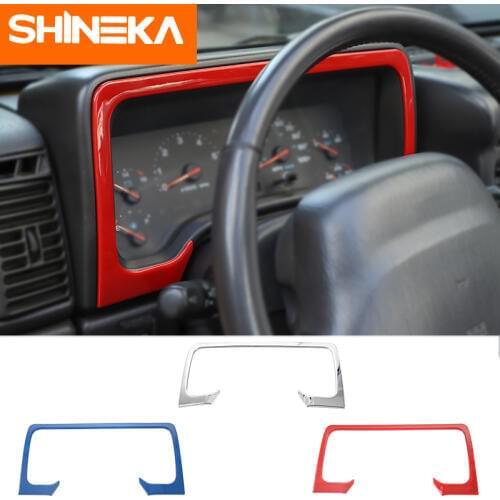 SHINEKA ABS Newest Dashboard Frame Dash Board Trim Cover Decoration Stickers For Jeep Wrangler TJ 1997-2006 Interior Accessories