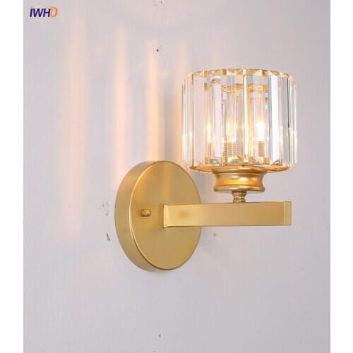 LED Wall Lights Modern Nordic Crystal Wall Lamp Bathroom Bedroom Light Wandlamp Fixtures Home Lighting Applique Murale Luminaire