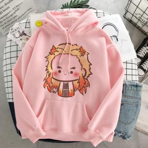 Demon Slayer Anime Tanjiro And Nezuko Hoodie Sweatshirt Women Korean Kpop Street Style Sweatshirt Y2k Girl Kawaii Streetwear