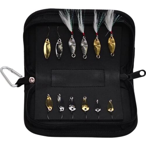 Trulinoya 12 Pieces spoon lurese+bag,metal lure kit,paillette kit,free shipping