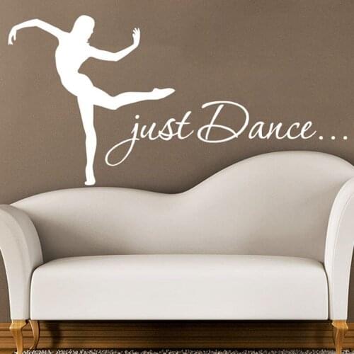 Just Dance Wall Decal Woman Girl Silhouette Dancing Gymnastics Vinyl Stickers Wall Decor Poster Art Murals Vinilos Paredes A255